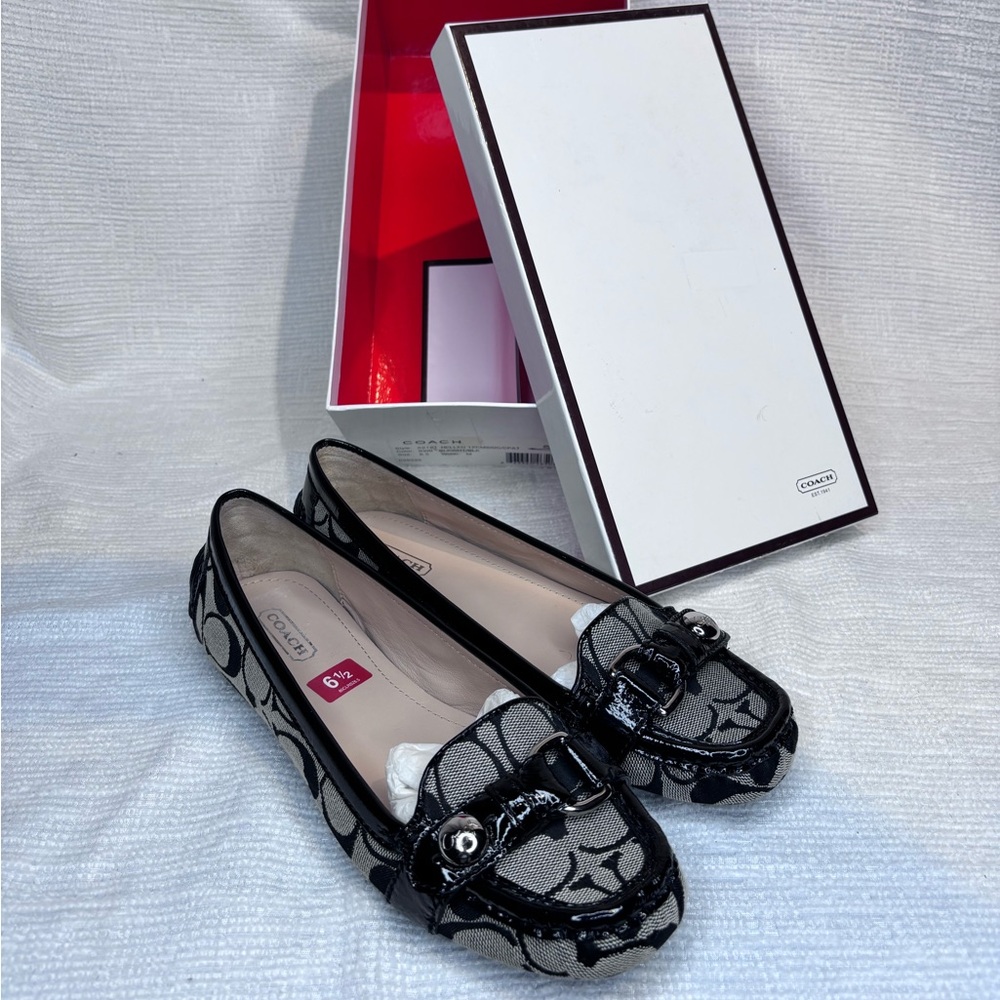 Coach Black Signature Jacquard Driving Loafers - Picture 5 of 5